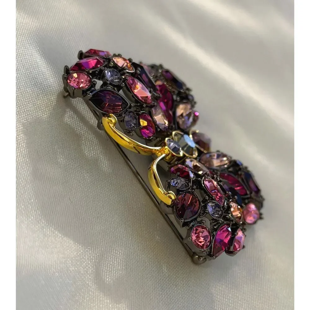 Vintage Joan Rivers Butterfly Pins • Set of 6 • Plique A Jour • Rhinestone • En